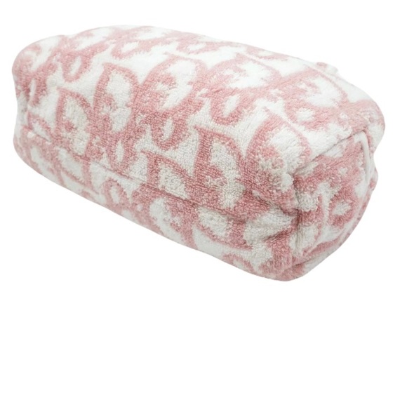 SOLD CHRISTIAN DIOR Vintage Y2K Pink & Ivory Terry Cloth Trotter Monogram Mini - Picture 6 of 11